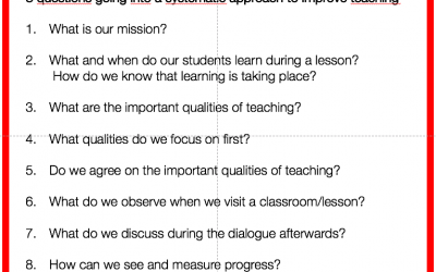 Part 1 of 10. What does a systematic approach to improve teaching really mean?